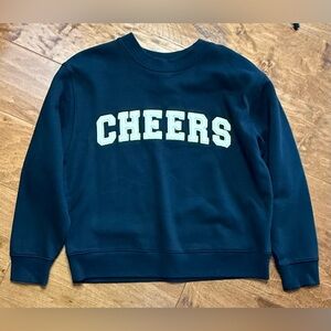 Universal Thread Cheers Varsity Graphic Sweatshirt Black Size M NWOT